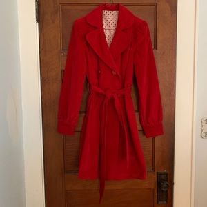 Red Brushed Velour Coat